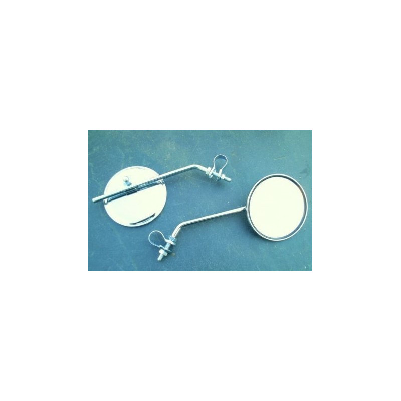 Rétroviseur rond Vintage en métal chromé, tige 8 mm, montable sur tout Rétroviseur rond Vintage en métal chromé, tige 8 mm, montable sur tout