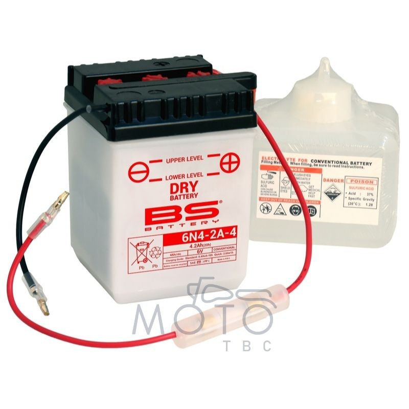 Batterie BS 6V, type 6N4-2A: Suzuki A50 & AP50, de 71 à 78