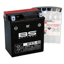 Batterie BTX7L-BS (type YTX7L-BS & YTZ7S) acide fourni