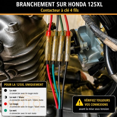 Contacteur à clé 4 fils belle qualité: Honda 125 CG Japonais