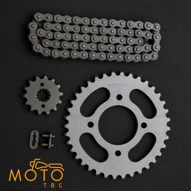 Kit chaîne super renforcé, démultiplication 14x43: Honda 125 CMC